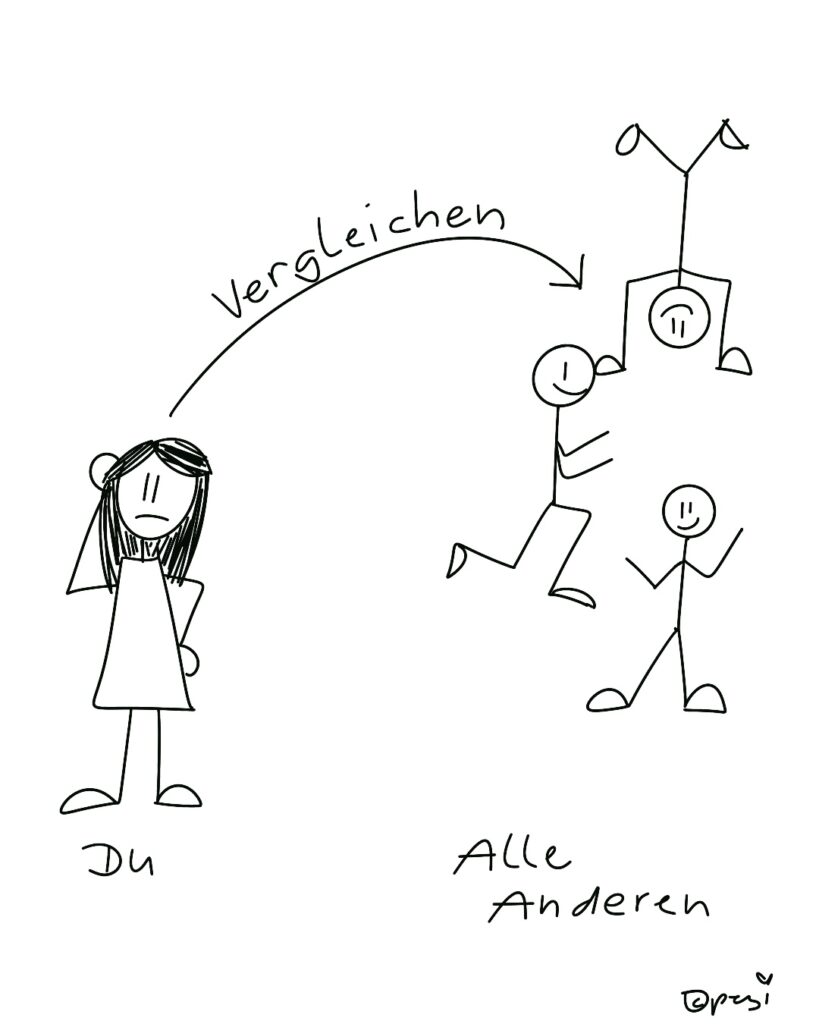 Ein Mensch der sich vergleicht